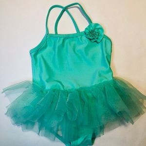 BABY GIRL SWIM SUIT TUTU IN MINTY TEAL TULLE